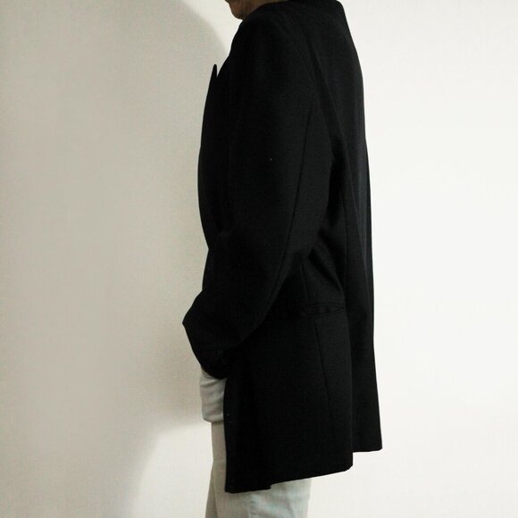 Vintage wool double breasted blazer, Dark navy blue jacket, Gianni Franco M L XL - Picture 6 of 8